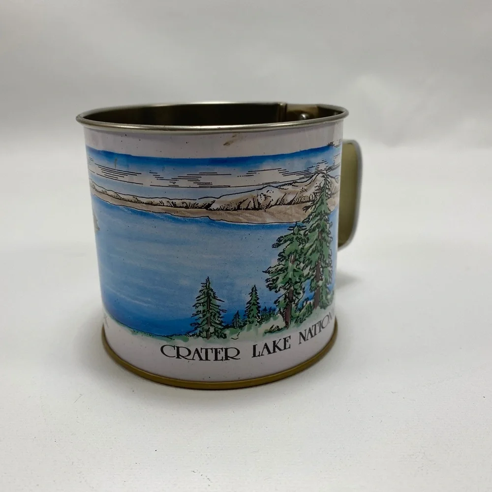Vintage Crater Lake National Park Tin Cup Souvenir Collectible Wizard Island